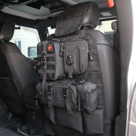 Universal Tactical Vehicle Back Seat Organizer with 3 Detachable Pouches Molle Pouches Truck Seat Organizer Tactical Gear for Car Truck Ford Jeep